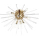 Polaris 8 Light 25 inch Satin Brass Flush Mount Ceiling Light