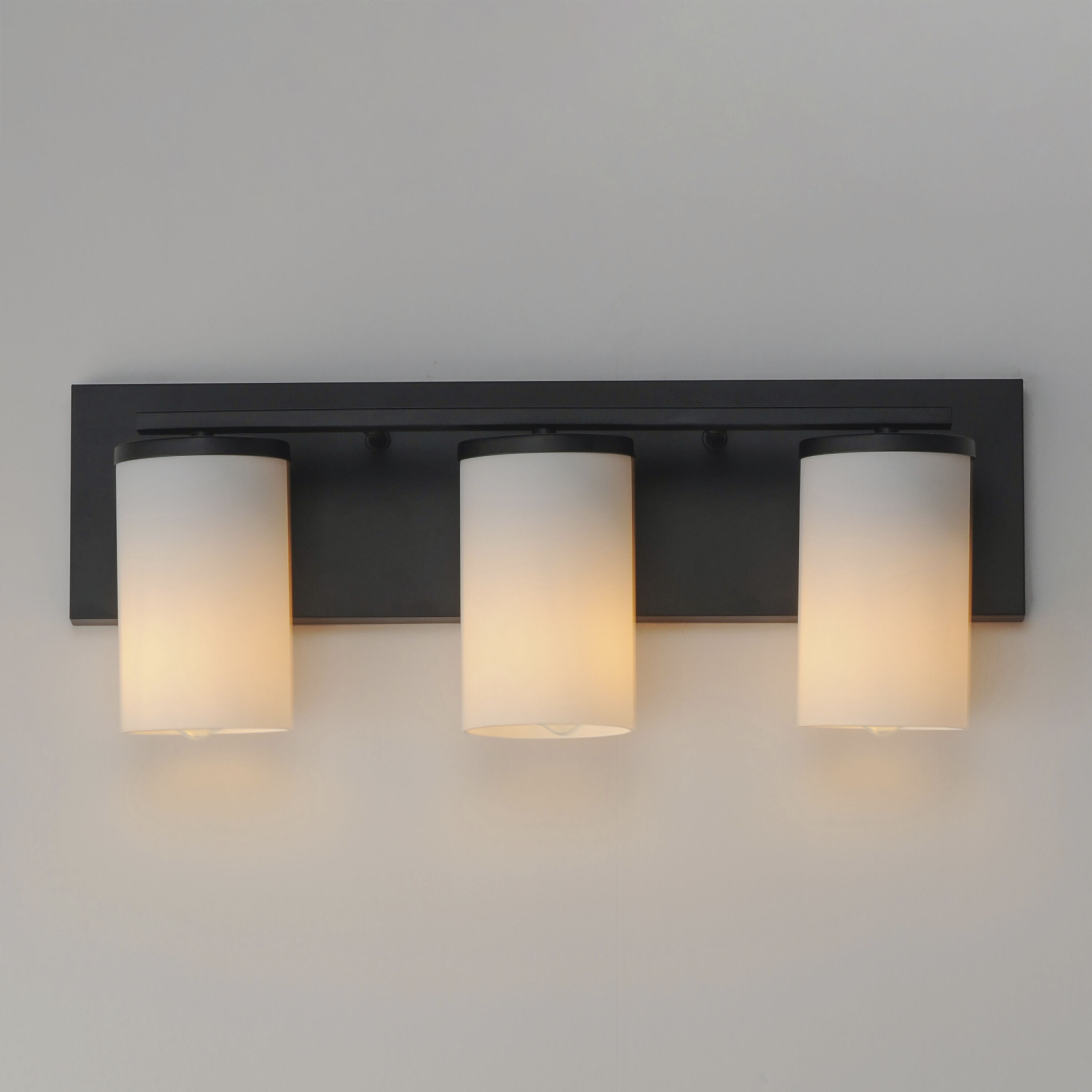 Lateral 3 Light 20 inch Black Bath Vanity Wall Light in Satin White