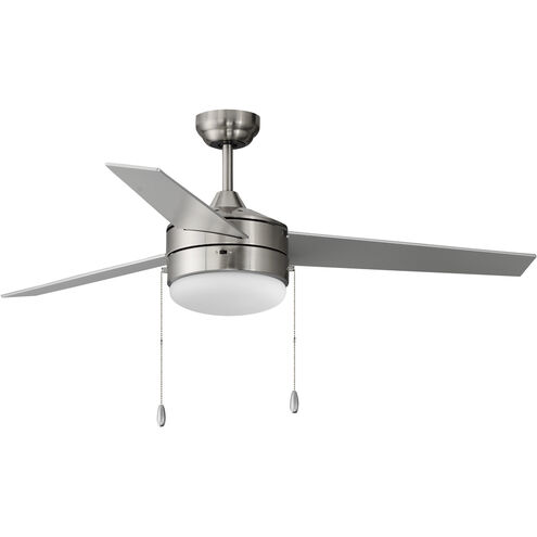 Trio 52 inch Satin Nickel with Black Indoor Ceiling Fan in Black and Satin Nickel, Outdoor Ceiling Fan