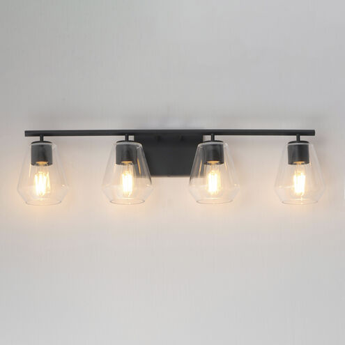 Geode 4 Light 31.25 inch Black Bath Vanity Light Wall Light