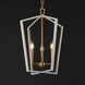 Melrose 3 Light 16 inch White and Natural Aged Brass Entry Foyer Pendant Ceiling Light