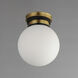 San Simeon LED 7.75 inch Black and Natural Aged Brass Semi-Flush Mount Ceiling Light