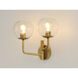 Branch 2 Light 17.5 inch Natural Aged Brass Bath Vanity Wall Light