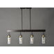 Magnolia 4 Light 36 inch Bronze and Gold Linear Pendant Ceiling Light