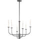 Wesley 6 Light 24 inch Black/Satin Nickel Chandelier Ceiling Light in Black and Satin Nickel