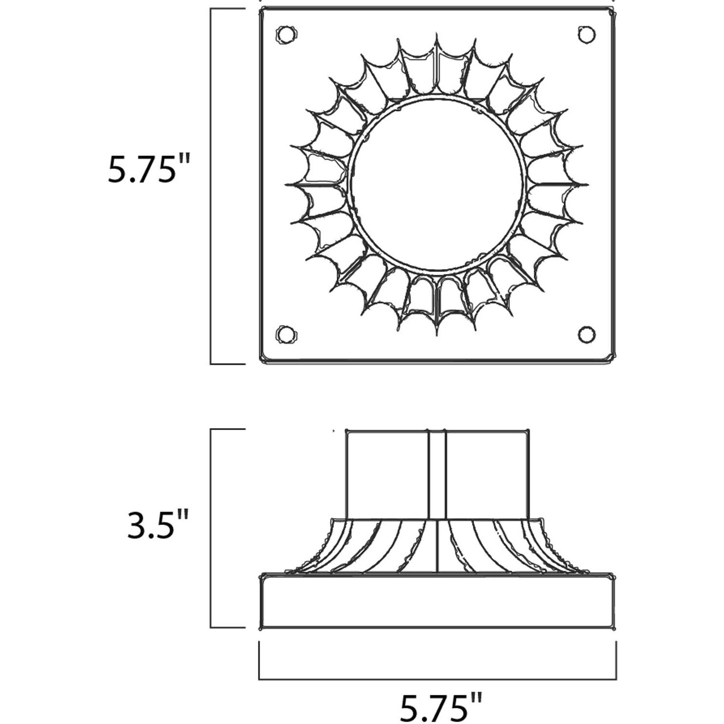 Outdoor Essentials - 200x 6 inch Black Cast Pier Mount