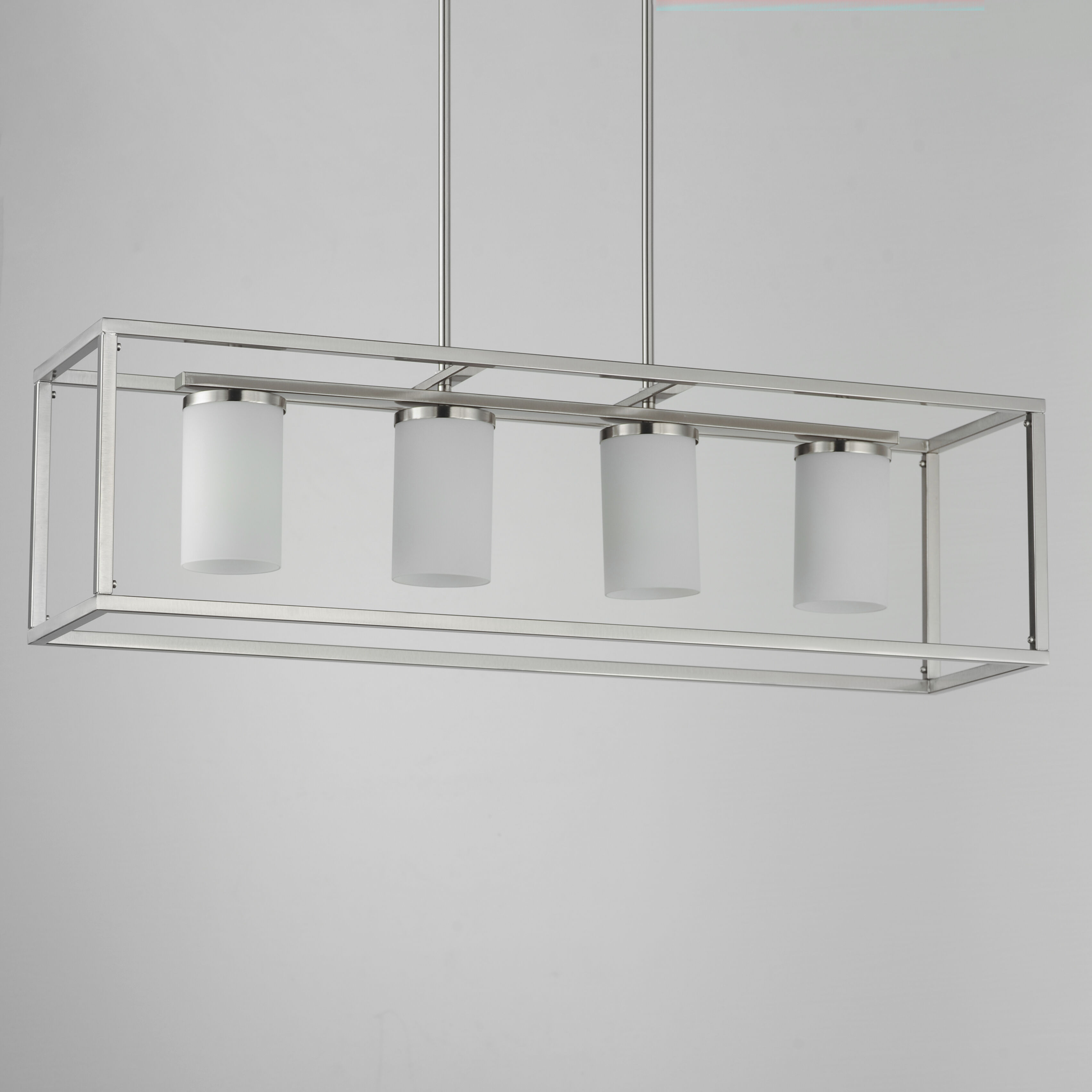 Lateral 4 Light 36 inch Satin Nickel Linear Pendant Ceiling Light