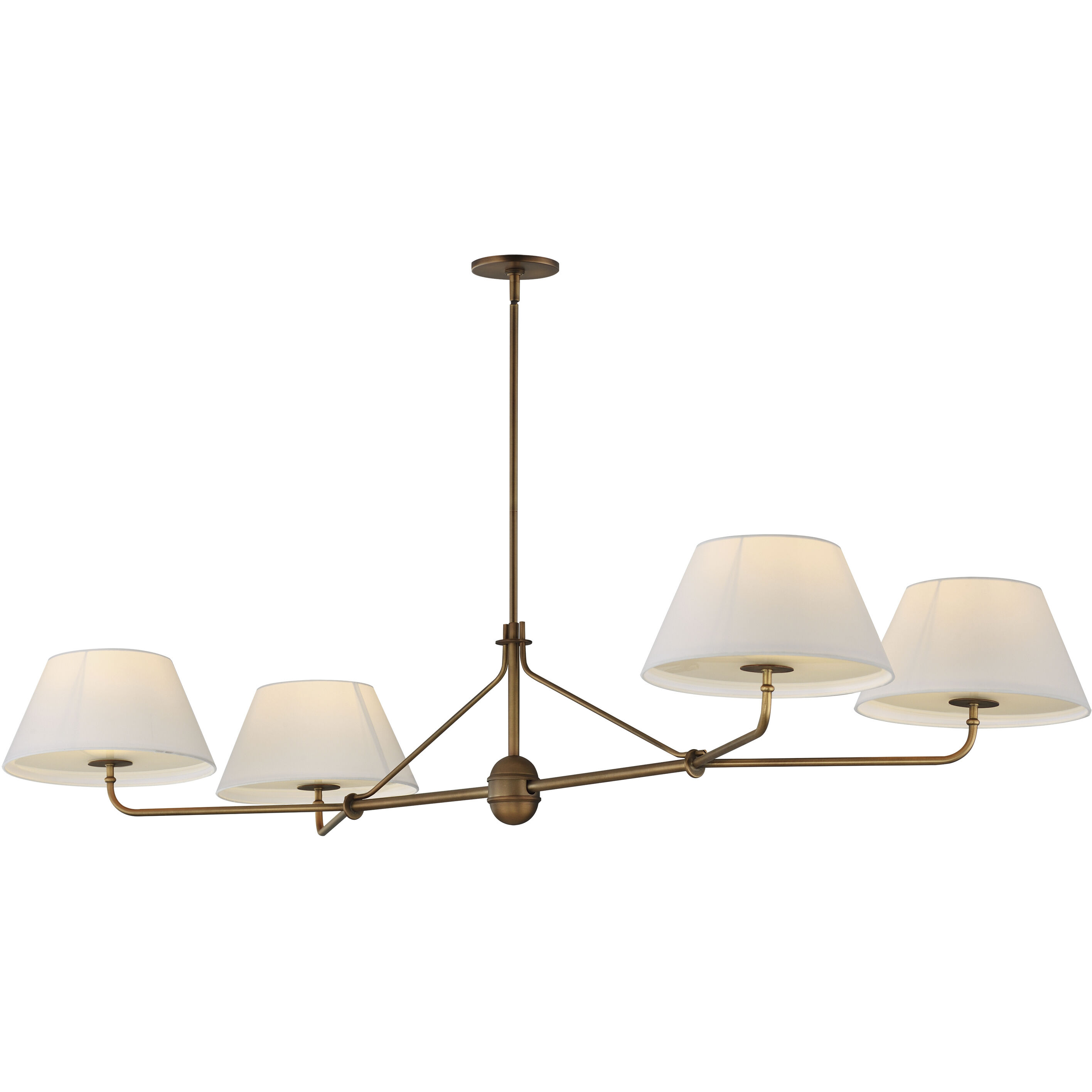 Dunbridge 4 Light 62 inch Weathered Brass Linear Pendant Ceiling Light