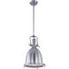 Hi-Bay 1 Light 14.25 inch Satin Nickel Single Pendant Ceiling Light