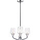 Goblet 3 Light 19 inch Black and Satin Nickel Mini Chandelier Ceiling Light