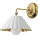 Primrose 1 Light 10 inch Matte White and Gold Leaf Wall Sconce Wall Light