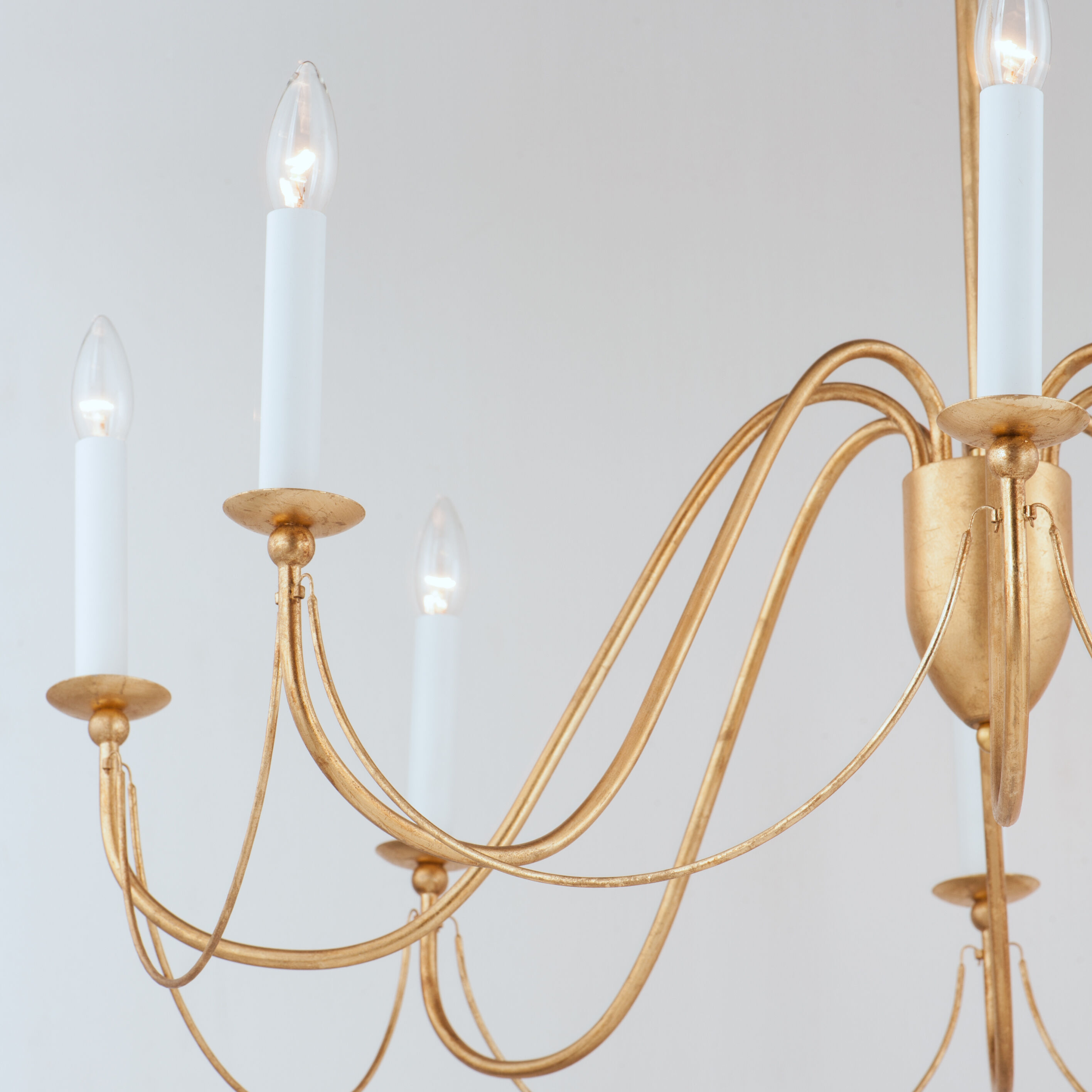 Plumette 8 Light 36 inch Gold Leaf Chandelier Ceiling Light
