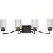 Rigata 4 Light 32.25 inch Black Bath Vanity Wall Light