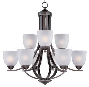 Axis 9 Light 28 inch Oil Rubbed Bronze Multi-Tier Chandelier Ceiling Light