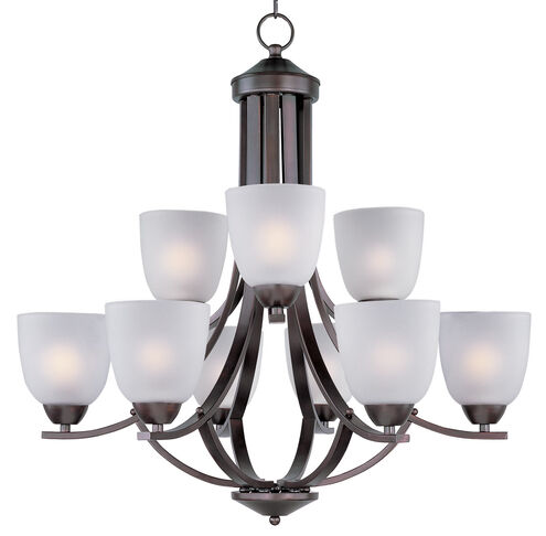 Axis 9 Light 28 inch Oil Rubbed Bronze Multi-Tier Chandelier Ceiling Light