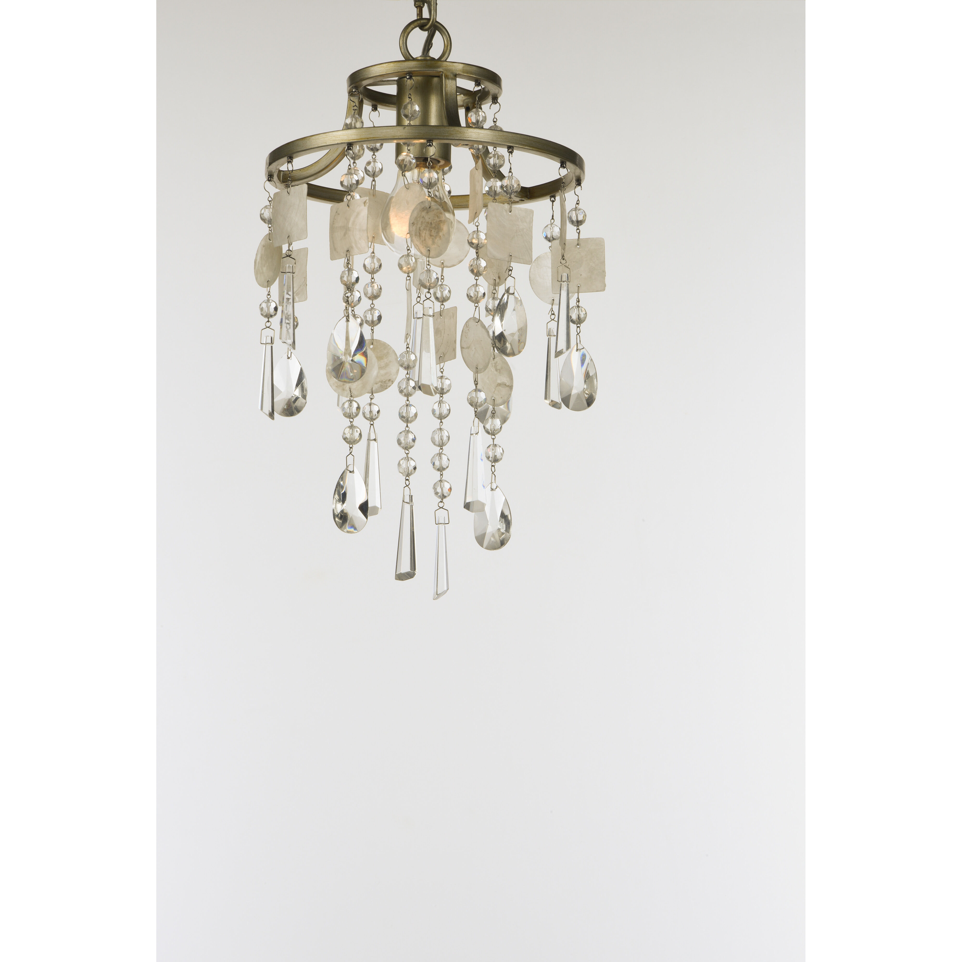 Cebu 1 Light 9 inch Capiz/Gold Silver Single Pendant Ceiling Light