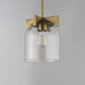 Scoop 1 Light 8 inch Natural Aged Brass Single Pendant Ceiling Light in Clear