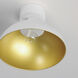 Dawn 1 Light 12 inch White and Satin Brass Semi-Flush Mount Ceiling Light