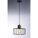 Bjorn 1 Light 11.5 inch Black and Natural Wood Single Pendant Ceiling Light