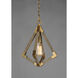 Vector 1 Light 12 inch Weathered Oak/Antique Brass Single Pendant Ceiling Light