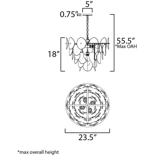 Isla 5 Light 23.25 inch Natural Aged Brass Chandelier Ceiling Light