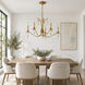 Eden 5 Light 32 inch Charcoal Gold Leaf Chandelier Ceiling Light