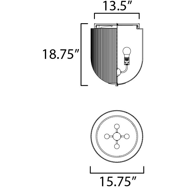 Dune 4 Light 15.75 inch Black Semi-Flush Mount Ceiling Light