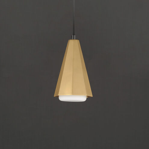 Rizzo 1 Light 5.75 inch Black and Antique Brass Single Pendant Ceiling Light