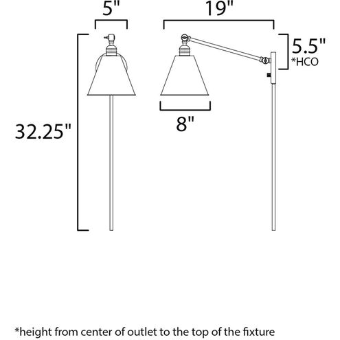 Library 1 Light 8 inch Black Wall Sconce Wall Light