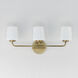 Durham 3 Light 23 inch Natural Aged Brass Bath Vanity Wall Light