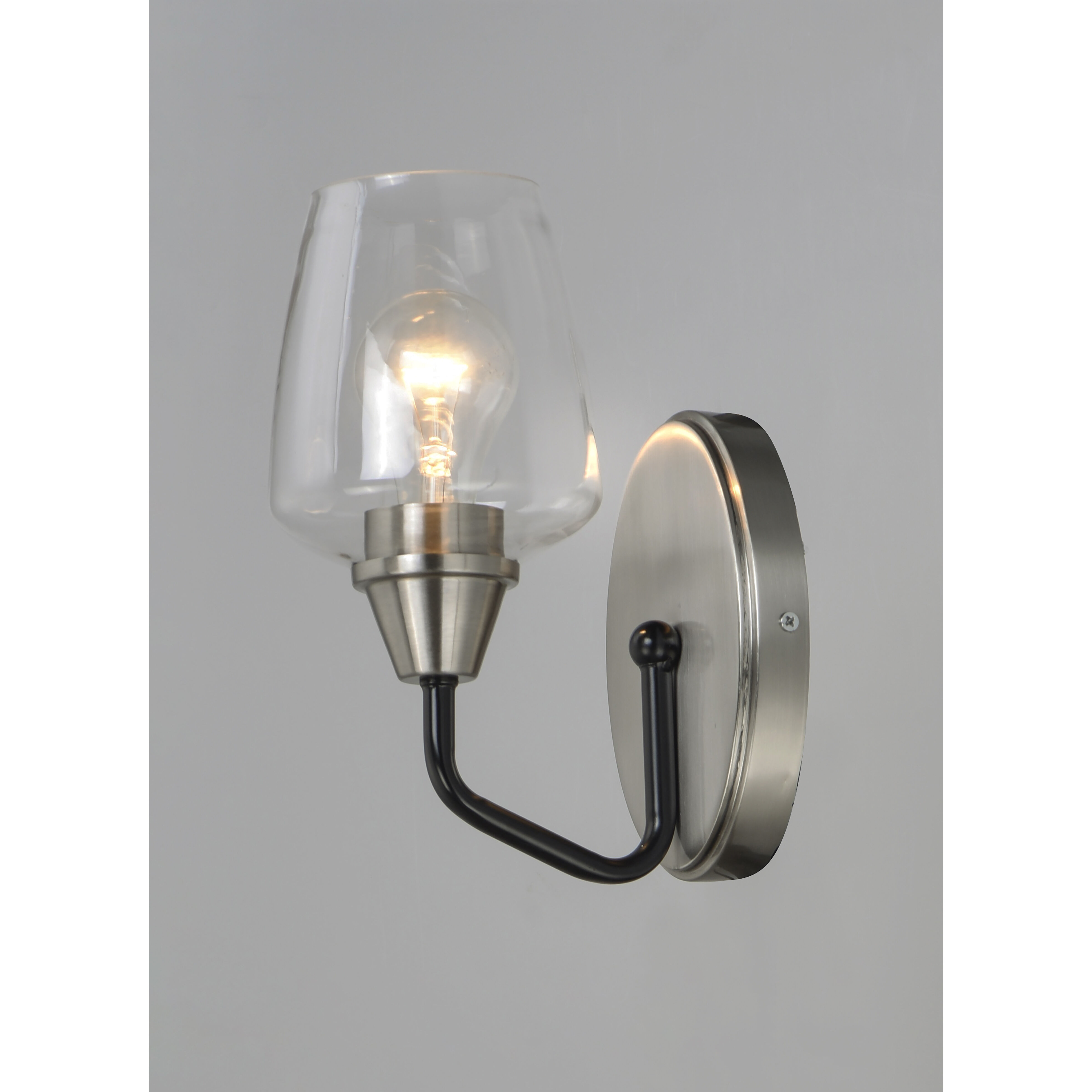Goblet 1 Light 5 inch Black/Satin Nickel Wall Sconce Wall Light in Black and Satin Nickel