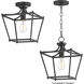 Clifton 1 Light 10 inch Black Semi-Flush Mount Ceiling Light