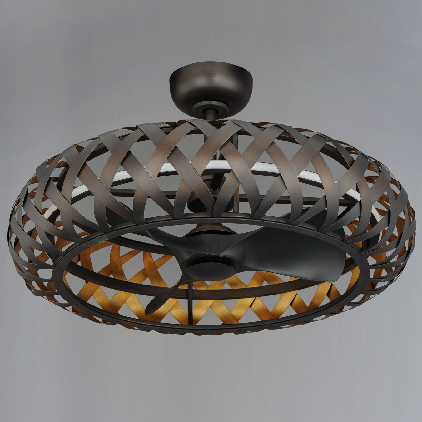 Weave 33 inch Bronze Gilt/Gold Fandelight