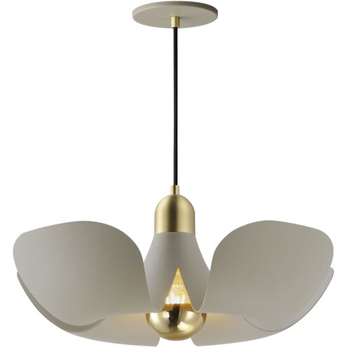 Poppy LED 17.75 inch Silver Gold with Satin Brass Single Pendant Ceiling Light in Silver Gold and Satin Brass