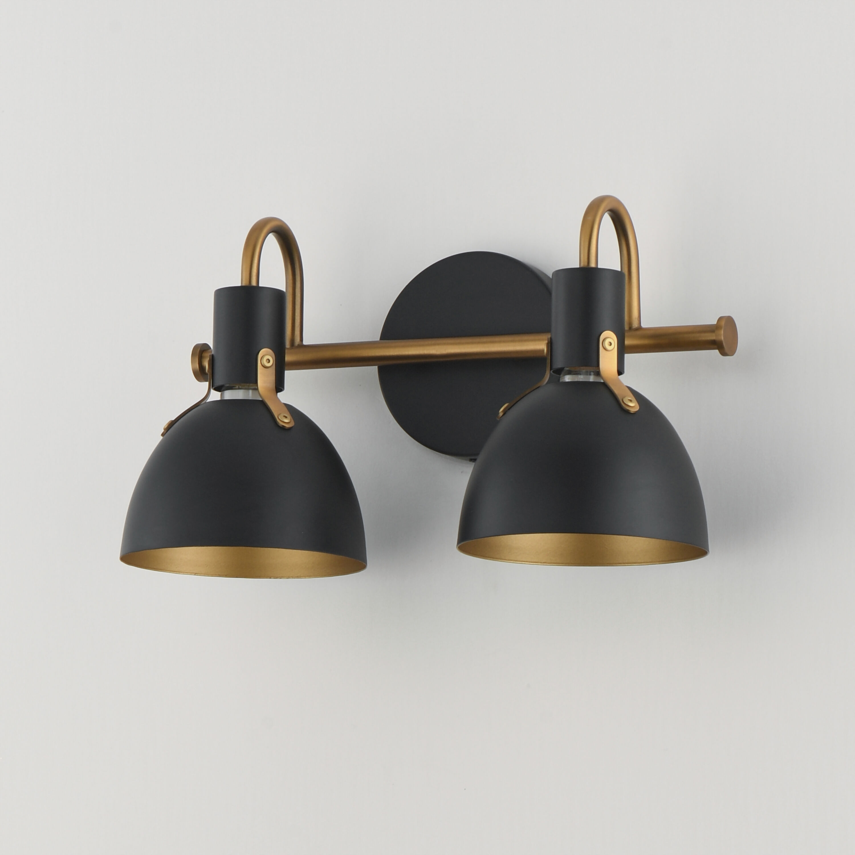 Dusk 2 Light 15 inch Black and Antique Brass Bath Vanity Wall Light