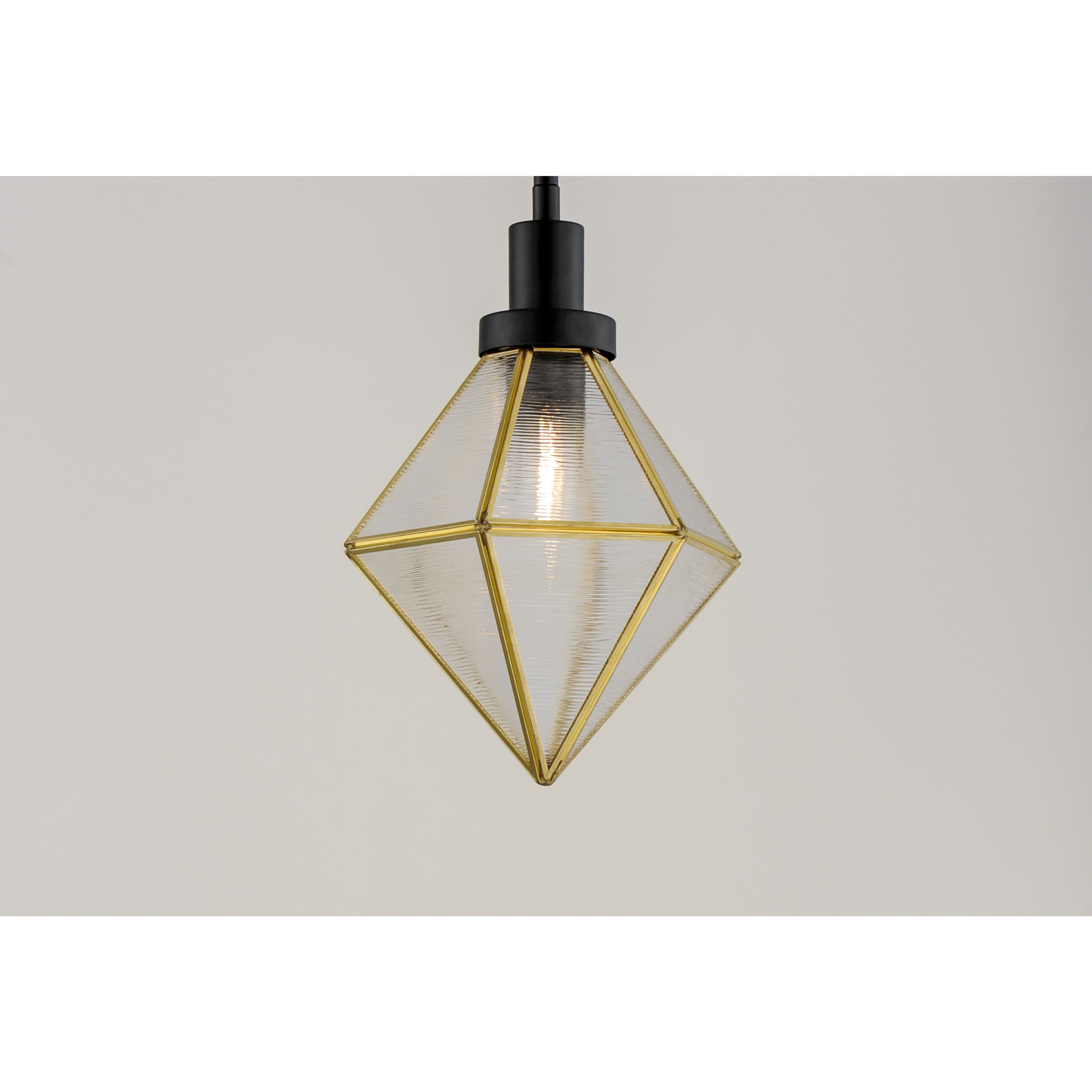 Adorn 1 Light 8 inch Black/Burnished Brass Single Pendant Ceiling Light