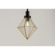 Adorn 1 Light 8 inch Black/Burnished Brass Single Pendant Ceiling Light