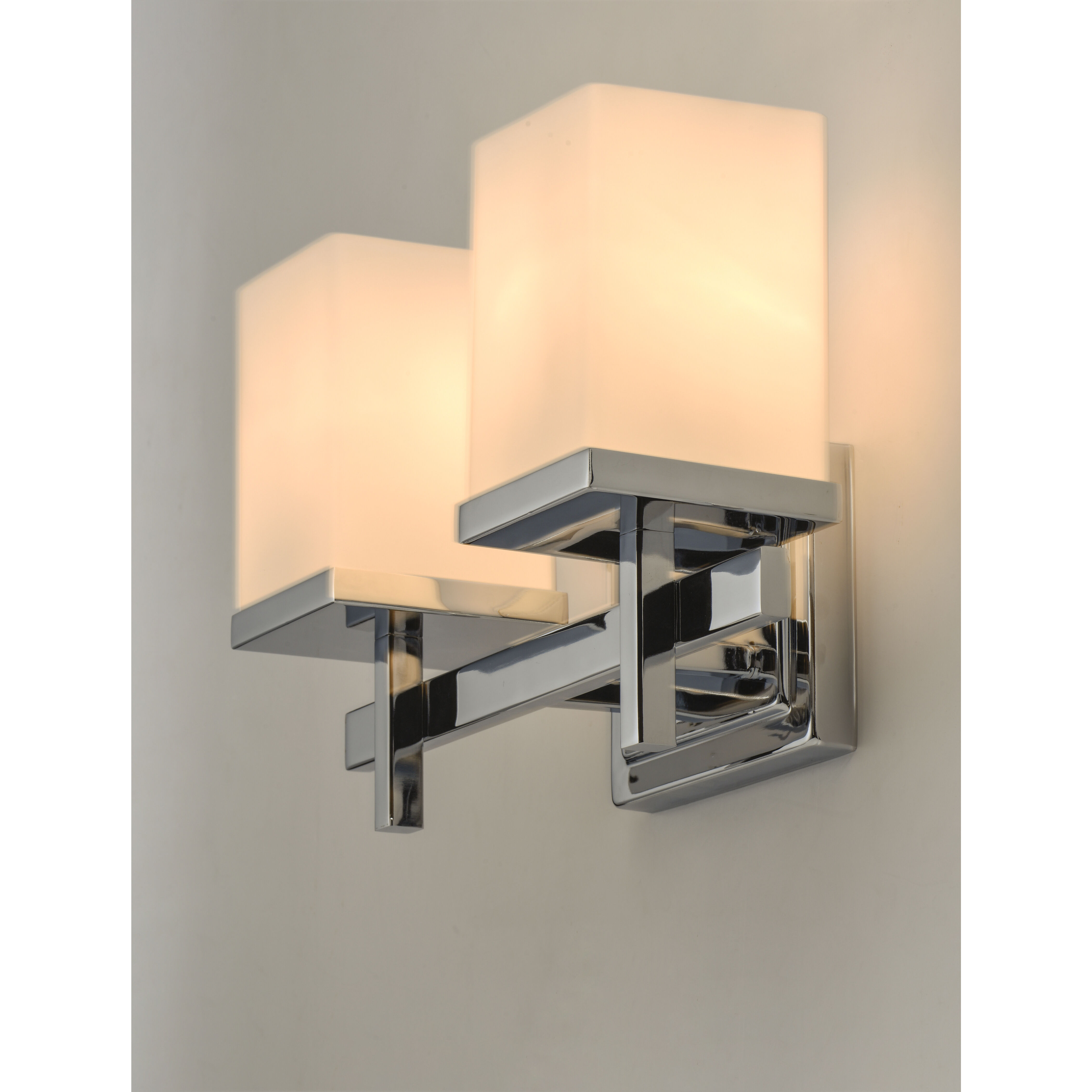Tetra 2 Light 14 inch Polished Chrome Bath Vanity Wall Light in Satin White
