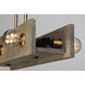 Plank 6 Light 31.5 inch Weathered Wood and Antique Brass Linear Pendant Ceiling Light