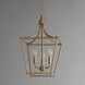 Clifton 3 Light 11.5 inch Natural Aged Brass Single Pendant Ceiling Light