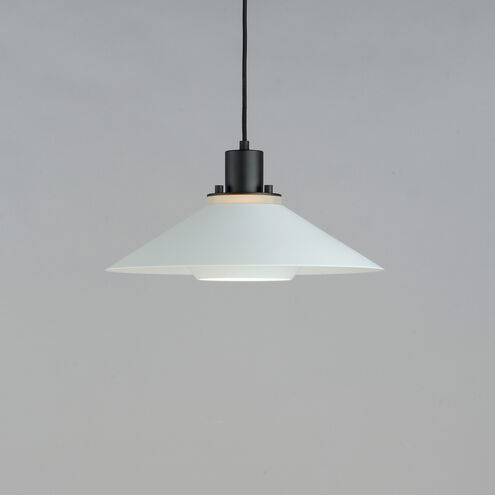 Oslo 1 Light 16 inch Black/White Single Pendant Ceiling Light