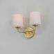 Bristol 2 Light 13.25 inch Satin Brass Wall Sconce Wall Light