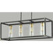 Capitol 4 Light 36 inch Black and Antique Brass Linear Pendant Ceiling Light