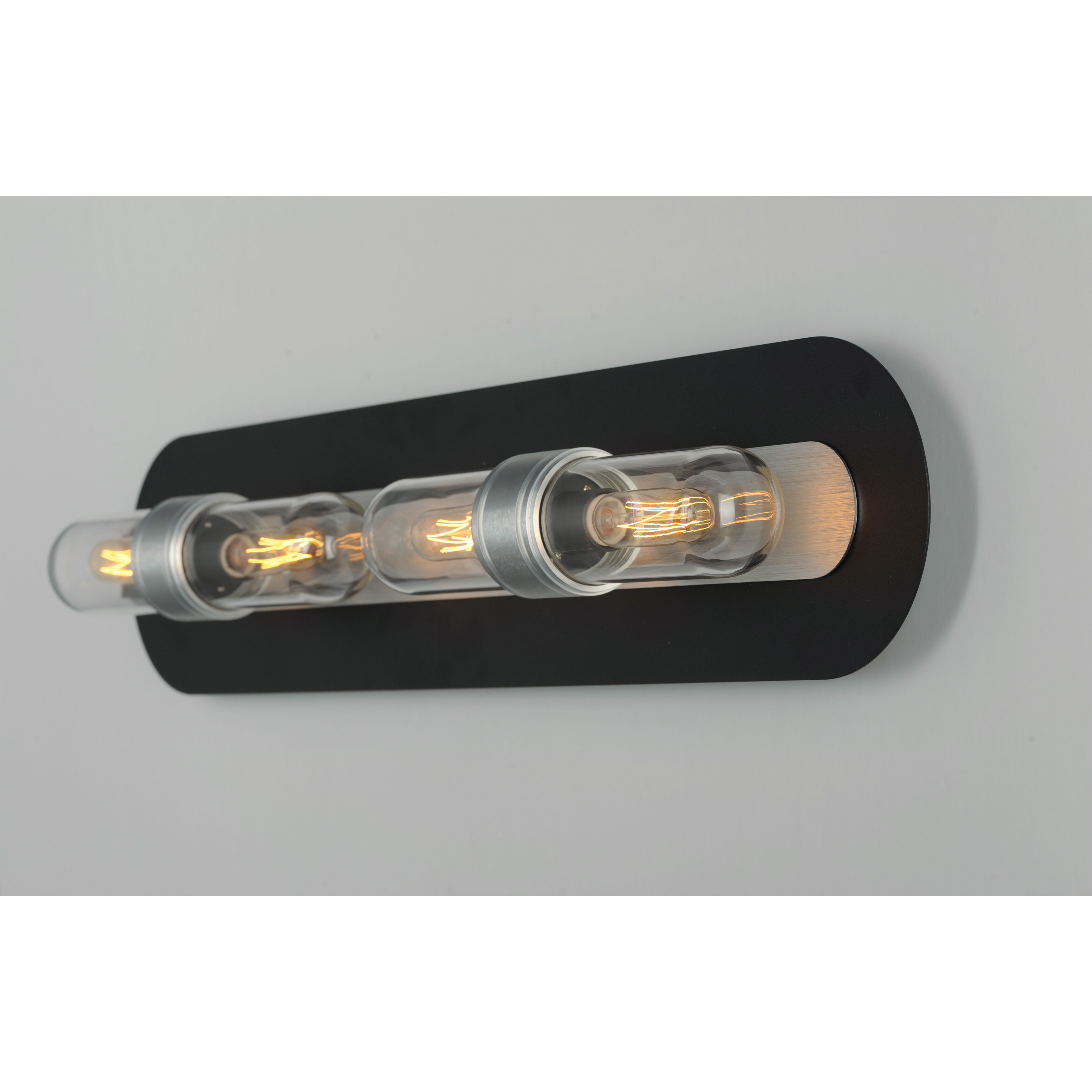 Dual 4 Light 28.5 inch Black/Brushed Aluminum Bath Vanity Wall Light