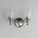 Swirl 2 Light 14 inch Satin Nickel Bath Vanity Wall Light