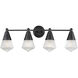 Hargreaves 4 Light 33.25 inch Black Bath Vanity Wall Light