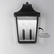 Sutton Place VX 2 Light 17 inch Black Outdoor Wall Mount