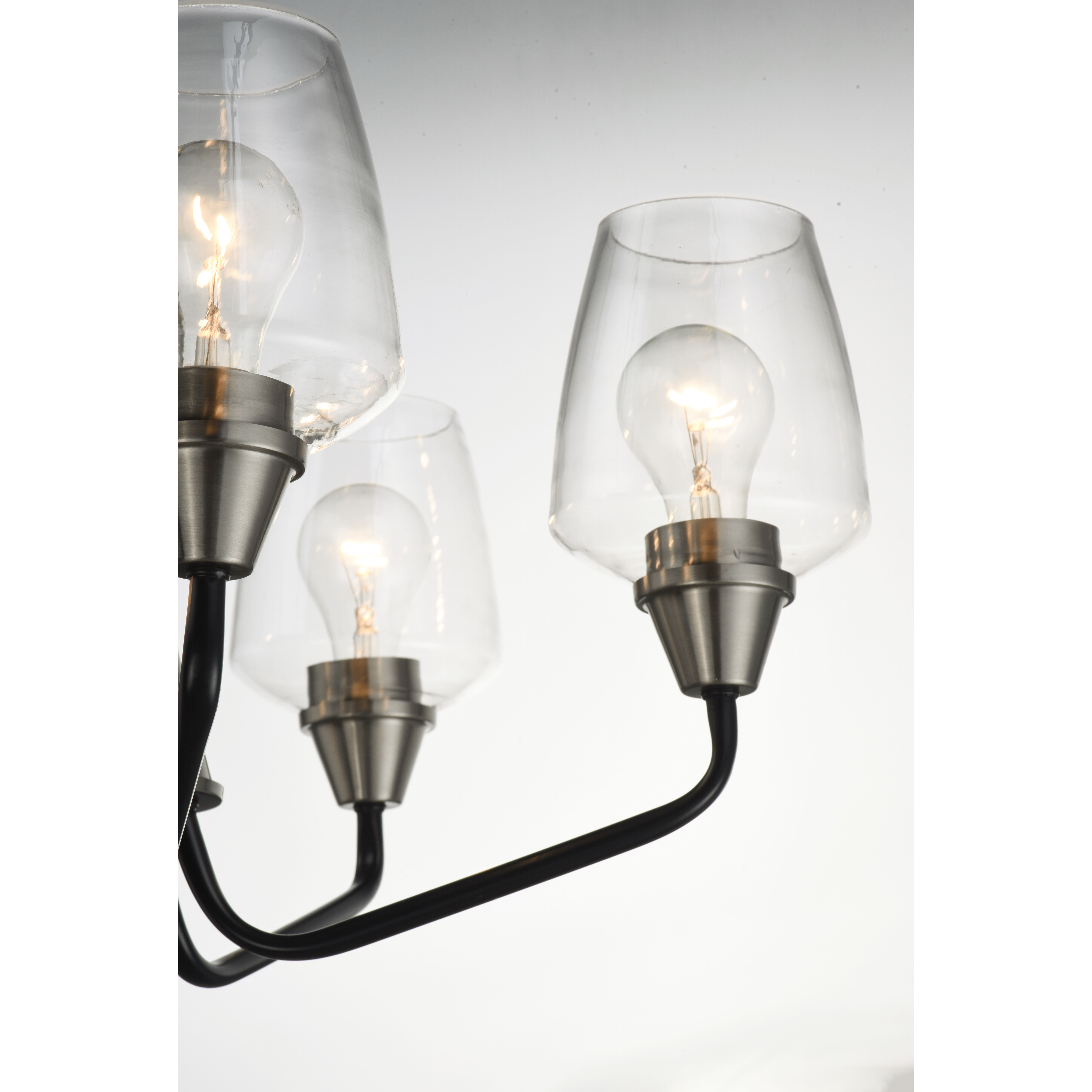 Goblet 3 Light 19 inch Black/Satin Nickel Mini Chandelier Ceiling Light in Black and Satin Nickel