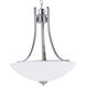 Taylor 3 Light 19.5 inch Satin Nickel Invert Bowl Pendant Ceiling Light