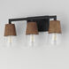 Carpenter 3 Light 20.25 inch Walnut and Black Bath Vanity Wall Light
